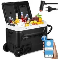 Clanmacy Elektrische Kühlbox 50L Kompressor kühlbox Elektrisch Gefrierschrank APP Kühlschrank, 50 l, DC/AC,Dual Zone, App-Steuerung USB-Anschluss, Gefriertruhe Kompressor