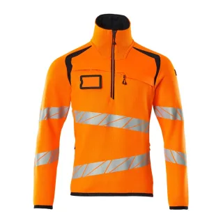 MASCOT Herren Strickpullover mit kurzem Reißverschluss ACCELERATE SAFE Hi-vis Orange / Schwarzblau XL - 19005-351-14010-XL