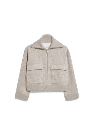 Armedangels - COTTON-WOOL KNIT JACKET dark honey melange - Gr. - L