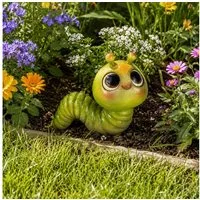 Online-Fuchs Gartenfigur Regenwurm, Raupe für außen - farbenfrohe Deko Figuren, Tiere, (farbenfroh, süßes Design), aus langlebigem Kunstharz gefertigt, wetterfest - 15 bis 18 cm groß