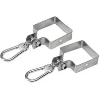 Loggyland Schaukelhaken Schaukelschelle verzinkt rundum für vierkant Pfosten  9x9 cm 2er Set, (Spar-Set, 2-St., 2 Schaukelmanschetten), für Kopfbalken 90x90mm