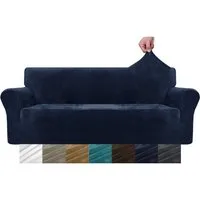 Diwzbyn Sofahusse Velvet Sofabezüge 1/2/3/4-Sitzer Stretch rutschfeste Couchbezug, für Hunde Katze Haustierfreundlich