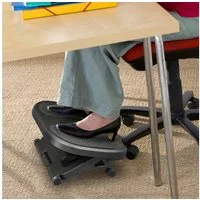 HOMCOM Fußhocker 3 Höhen Verstellbare Fußstütze (Fußbank, 1 St., Fußablage), Schwarz 45 x 34 x 10-16,5 cm
