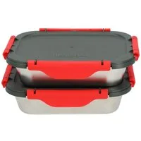 HeatsBox Lunchbox Inner Dish 2er Set für Heatsbox, Edelstahl, (2), 925 ml Volumen, bis zu 200°C, Spülmaschinenfest