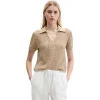 Marc O'Polo Polokragenpullover aus Bio-Baumwolle-Leinen-Mix