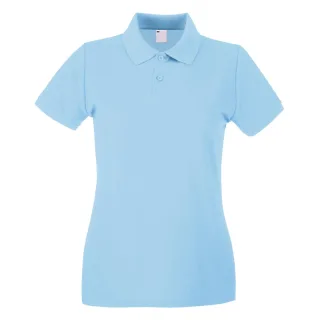 Fruit of the Loom - Poloshirt für Damen kurzärmlig (Hellblau)