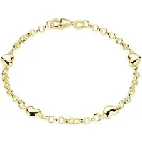 Materia Armkette Kinderarmband Herzen Gold SA-108, Sterlingsilber, vergoldet