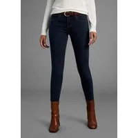 Arizona Slim-fit-Jeans Bund mit seitlichem Gummizugeinsatz schmale Passform, Röhrenjeans, Used-Waschung, hohe Leibhöhe