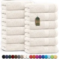 NatureMark Gästehandtuch Gästetuch 500gsm, 100% Baumwolle (12-St), Gästehandtuch Premium Qualität, 30x50cm, Naturweiß