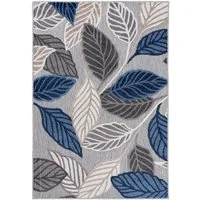 Mazovia Designteppich In- & Outdoor Teppich Wetterfest & UV-beständig Balkon - Blau Grau, 80 x 150 cm, Höhe 6 mm, Kurzflor, Weich, Pflegeleicht, Flachgewebe