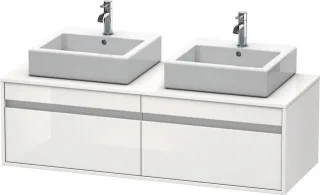 Duravit Ketho Konsolenwaschtischunterbau wandhängend Weiß Hochglanz 1400x550x426 mm - KT6697B2222 KT6697B2222