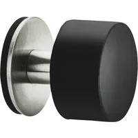 SO-TECH® Wandtürstopper HEKTOR Ø 40 mm H: 40 mm Edelstahl/schwarz Anschlagpuffer (1 St), Türanschlagpuffer Anschlagschutz, selbstklebend ohne Bohren