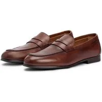 Tommy Hilfiger FLEXIBLE SLIM LEATHER LOAFER Loafer Blockabsatz, Slipper, Businessschuh mit Zierriegel