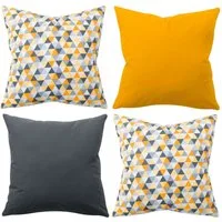 Amilian Dekokissen 4er Set - Dekokissen mit Füllung - 50x50 cm - Deko Kissen