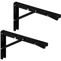 SO-TECH® Wandregalhalter 1 Paar Schwerlast Klappkonsolen Tragkraft bis 150 kg, Set, schwarz, Breite 25 mm, Höhe 175 mm, Tiefe 300 mm