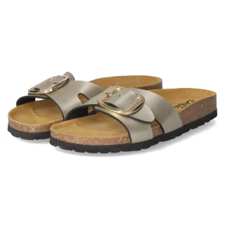 Beliana Pantoletten  Gold - Gr. 36 -  Leder und Textil