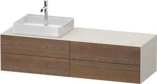 Duravit White Tulip Konsolenwaschtischunterbau wandhängend Amerikanischer Nussbaum & Nordic Weiß Mat WT4867L77390010