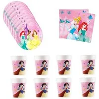 Disney Kindergeschirr-Set Disney Prinzessinnen Geburtstag Deko Set 36tlg.Partyset (36-tlg), 8 Personen