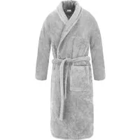 normani Unisex-Bademantel Unisex Baumwoll-Bademantel 450 g/m² Flee, 122, Bio-Baumwolle, Schalkragen, Bindegürtel, Bademantel aus extra dickem Material