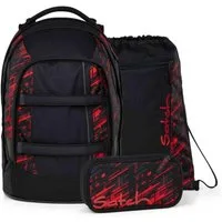 Satch Schulrucksack Pack Midnight Edition (3tlg., inkl. Schlamperbox und Sportbeutel)