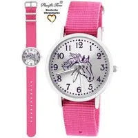 Pacific Time Quarzuhr Kinder Armbanduhr Pferd violett Wechselarmband, Mix und Match Design - Gratis Versand