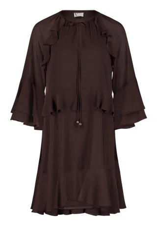 V by Vera Mont - Volantkleid rostbraun - Gr. - 42