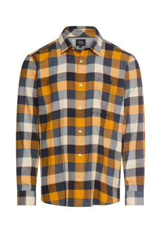 camel active - fleXXXactive® Langarmhemd aus leichtem Flanell burned yellow - Gr. - L