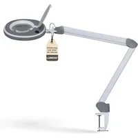 Lumeno Lupenlampe 821X LED dimmbare Lupenlampe mit kristallklarer 127mm Linse, LED fest integriert, Kaltweiß, 6500 K