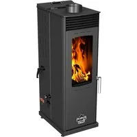 Baba's Kaminofen Eco Mini Hybridofen Pellets und Holz Kombiofen Pelletofen ohne Strom, 8 kW