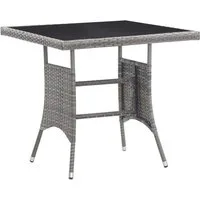 vidaXL Gartentisch Gartentisch Grau 80x80x74 cm Poly Rattan (1-St)