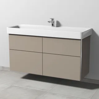 Sanipa 3way Waschtischunterbau zu Laufen Pro S Waschtisch mit 4 Auszügen, Sandgrau-Matt BS78667