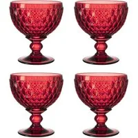 Villeroy & Boch Dessertschale Boston Coloured, Kristallglas, Spülmaschinengeeignet, Rot, Boston, H: 12.5cm