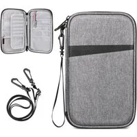 Fintie Geldbörse Reisepass Tasche Familie Reiseorganizer, RFID-Blockier Wasserdicht, Handytasche Reisepasshülle Ausweistasche Dokumentenfach für 6 Pässe