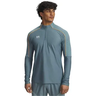 Under Armour - "Challenger Pro" Midlayer für Herren, mit kurzem Reißverschluss (Grau/Orange)