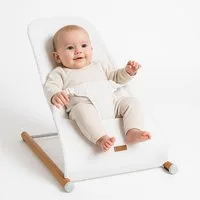 CHILDHOME Babywippe, Babywippe Schaukelstuhl Säugling Babyschaukel Holz Stahl weiß