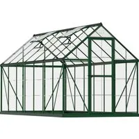 Palram - Canopia Gewächshaus Harmony, BxTxH: 185 x 424 x 208 cm, 0,7 mm Wandstärke, Set, inkl. Fundamentrahmen, mit klaren Polycarbonatplatten, grün