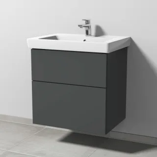 Sanipa 3way Waschtischunterbau zu Villeroy & Boch Subway 2.0 Waschtisch mit 2 Auszügen, Anthrazit-Ma SM61322
