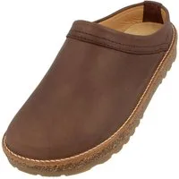 Haflinger Travel Classic Eleganter Clog aus Leder mit Korkfußbett und Gummisohle Hausschuh