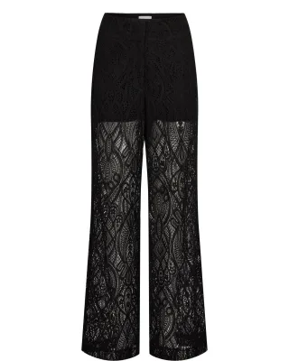 Nümph - Elegante Marlenehose aus Spitze schwarz - Gr. - 38