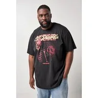 STHUGE T-Shirt T-Shirt Halbarm oversized Glow-in-the-Dark-Print