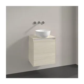 Villeroy und Boch Collaro Waschtischunterschrank C148B0AA 50x54,8x38cm, Waschtisch mittig, LED-Beleuchtung 3,4 W, white oak
