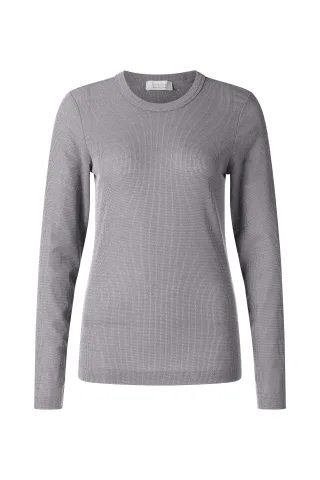 Rich & Royal - EV Glam Rib Longsleeve pebble grey - Gr. - XS