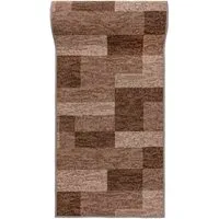 Mazovia Läufer Läufer Teppichläufer Brücke - Vorzimmer Küche - Beige, 80 x 100 cm, Kurzflor, Rutschfest, Meterware, Verschiedene Größen