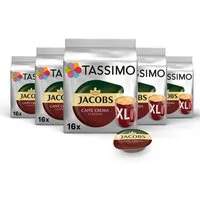 TASSIMO Kaffee Kapseln Jacobs Caffè Crema Classico XL T Discs 5x 16 Getränke, (Packung, 5er Pack)