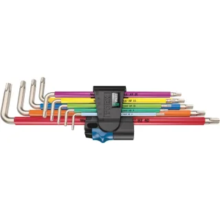 Wera 3967/9 TX SXL Multicolour HF Stainless 1 Winkelschlüsselsatz + Haltefunktion, Edelstahl, 9-tlg - 05022689001