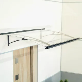 Vordach Leipzig, Pultvordach, Aluminium, Glas, Anthrazit, mit integrierter Regenrinne, individuell konfigurierbar