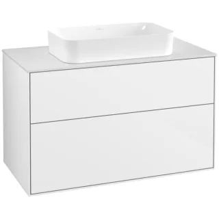 Villeroy und Boch Finion Waschtischunterschrank G64100GF 100x60,3x50,1mm, Wandbeleuchtung, Glass White Matt, Glossy white lacquer