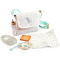 DJECO Puppen Accessoires-Set POMEA Puppen Wickeltasche Mahlzeit DJ07855