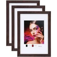 IDEAL TREND Bilderrahmen 2er 3er 5er Set Holz Bilderrahmen Lifestyle Plexi Foto Rahmen Collage