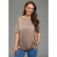 Laura Scott CURVE Shirtbluse Große Größen Oversize, mit lockerem Sitz, Po-bedeckende Länge, unifarbene Optik